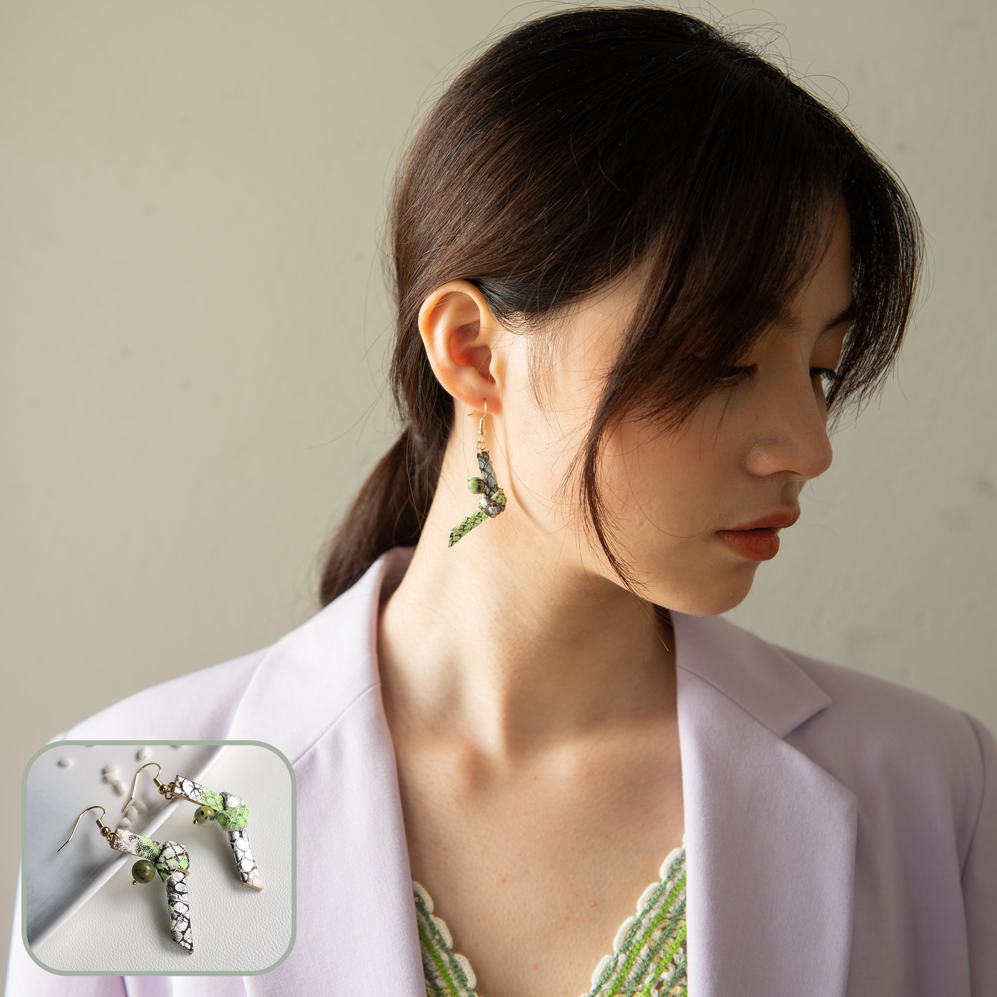 DIY Leather Kits - Snake Pattern Sexy Style Earring of Leather Woven