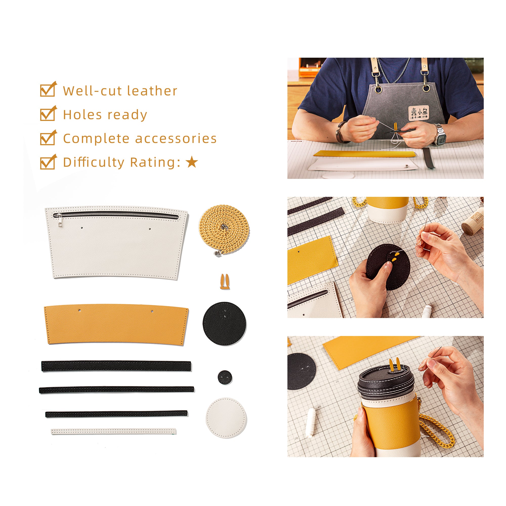 Creative Coffee Cup Leather Bag Kit
