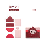 Cartoon Monkey Card Holder Leather Bag Kit