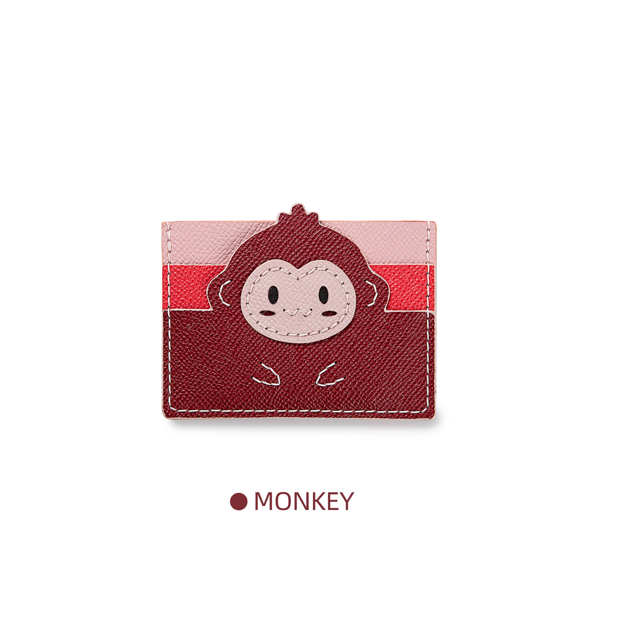 Cartoon Monkey Card Holder Leather Bag Kit