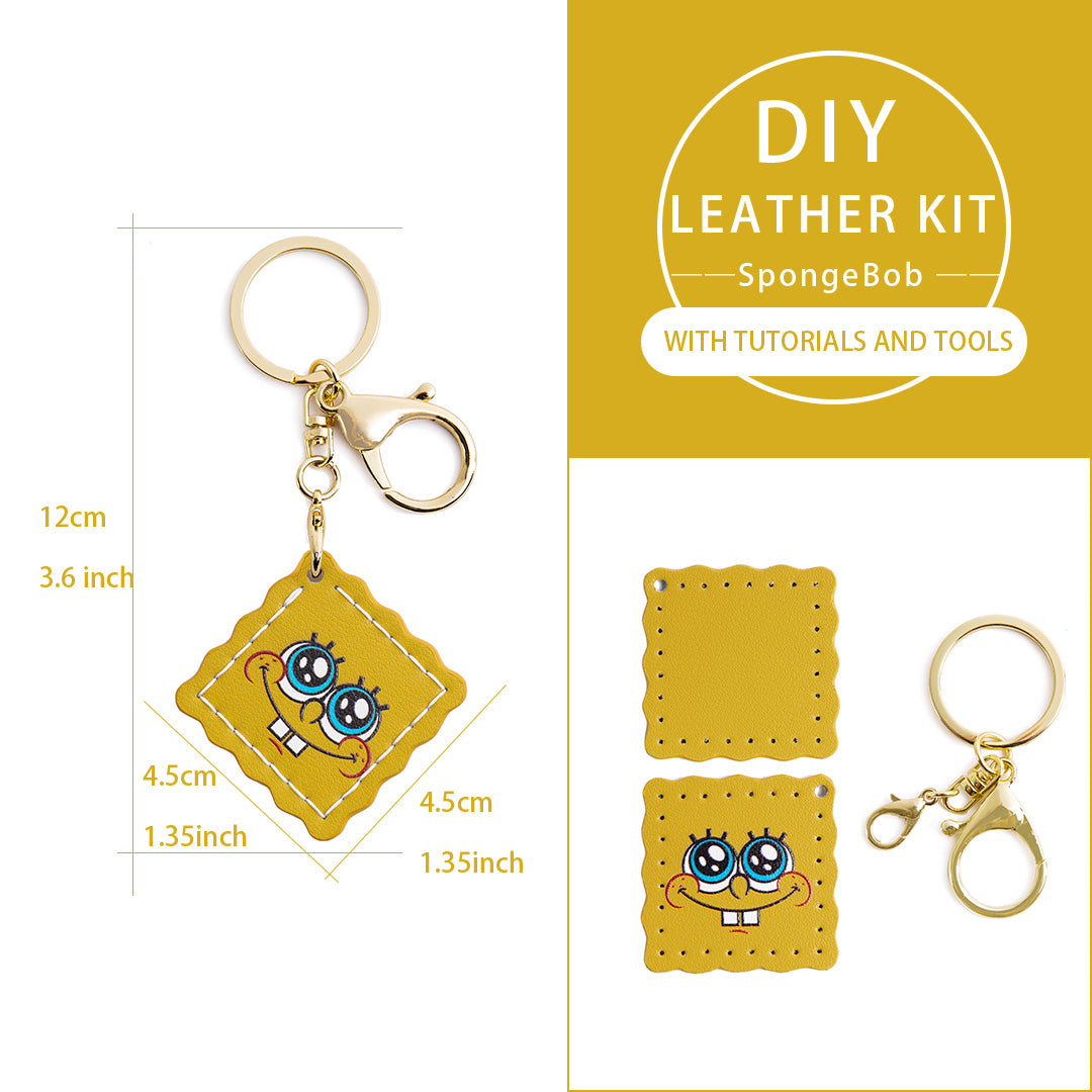 DIY Leather Kits —— SpongeBob Keychain
