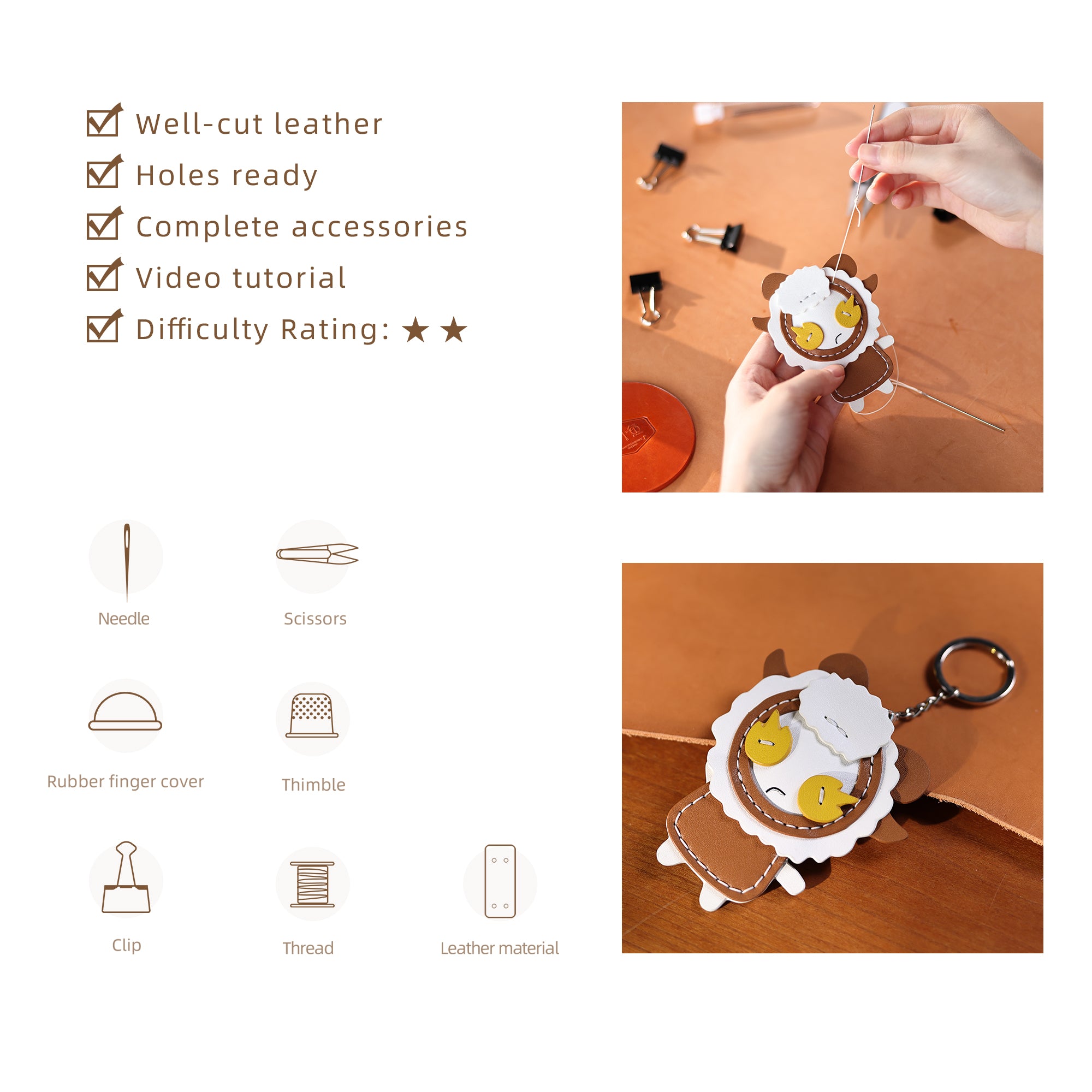 DIY Leather Keychain Kit Twelve Constellations Keychain