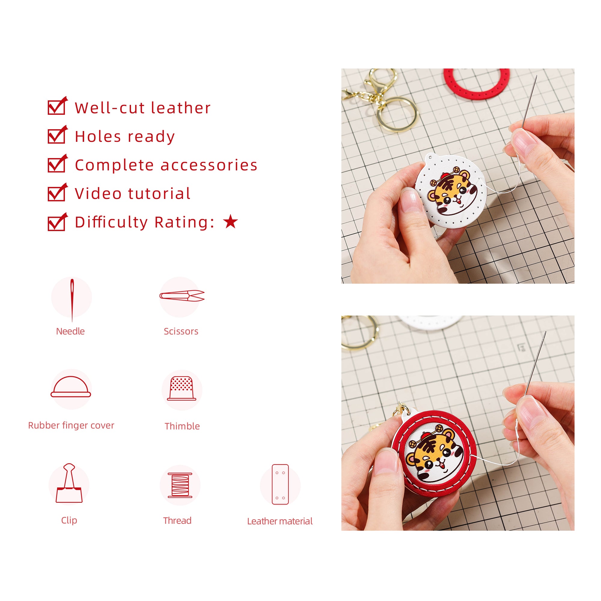 DIY Bag Kits - Lucky Tiger Keychain